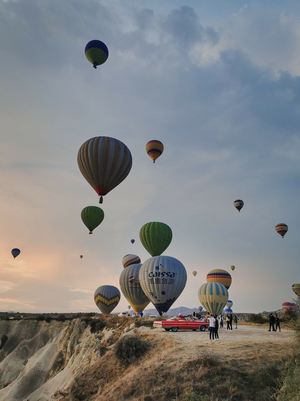 hot air balloons, flying, floating, nature, aircraft, sky, valley, adventure, cappadocia, turkey