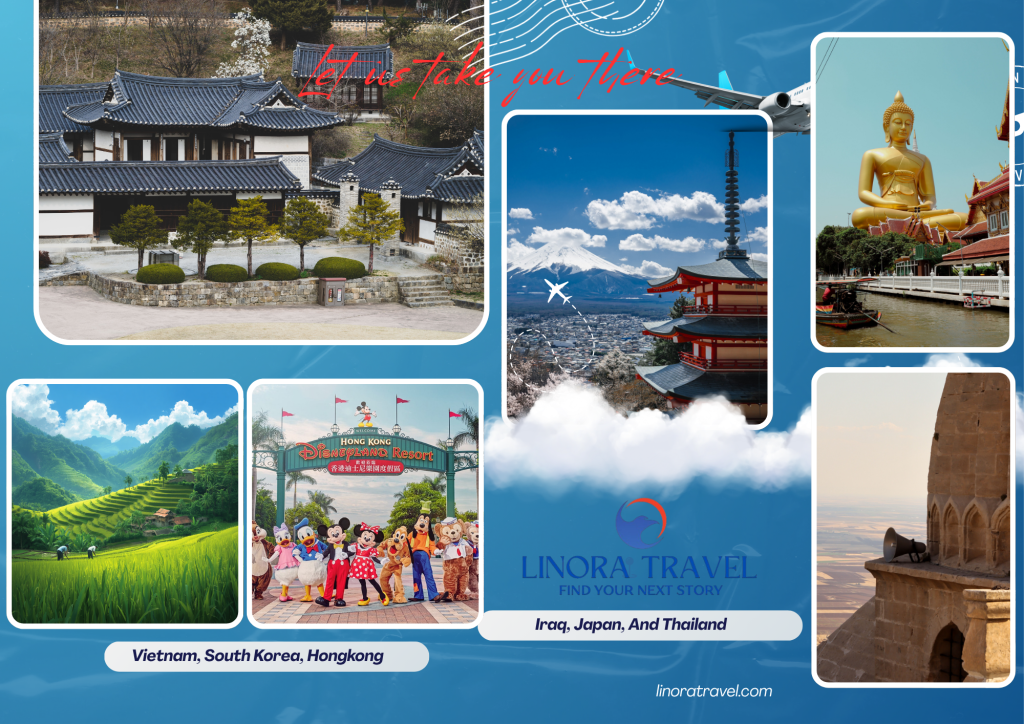 blue and white modern southeast asia travel promotion brochure